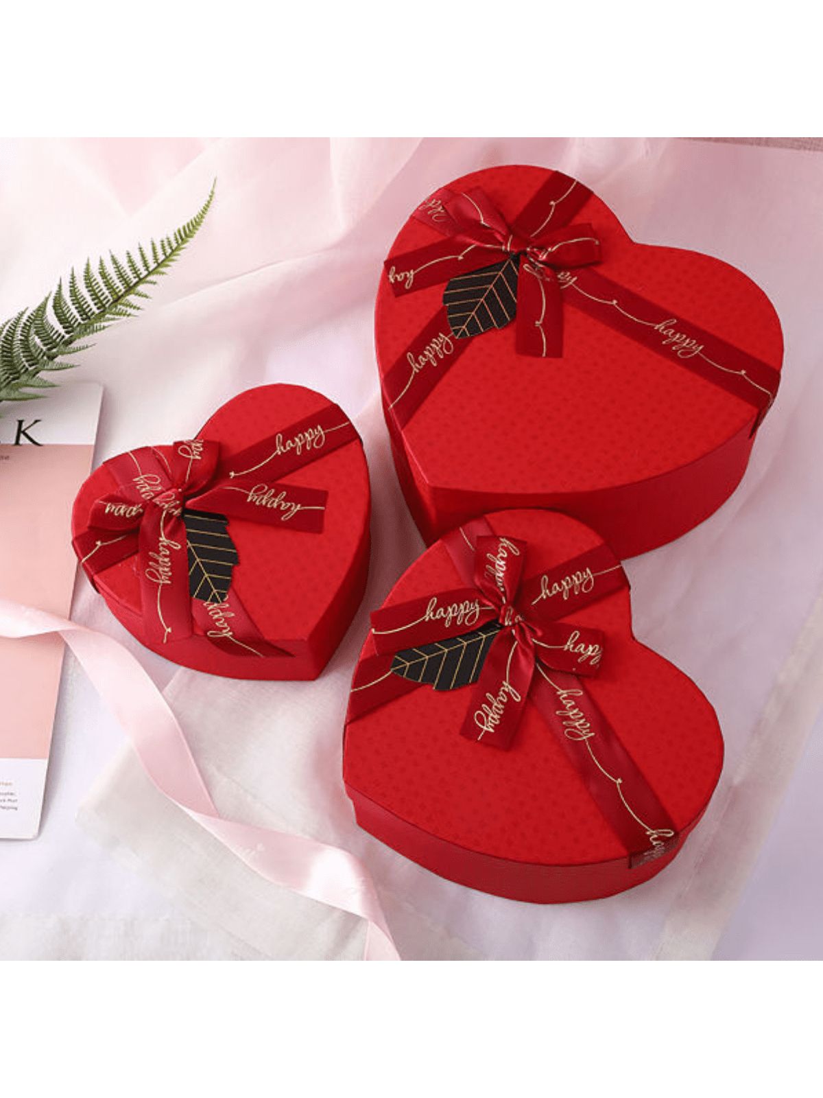 Caixas de presente em formato de coração