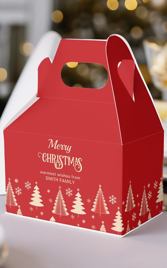 Embalagem de Natal com árvores festivas