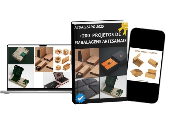 Mockup dos projetos de embalagens artesanais em dispositivos